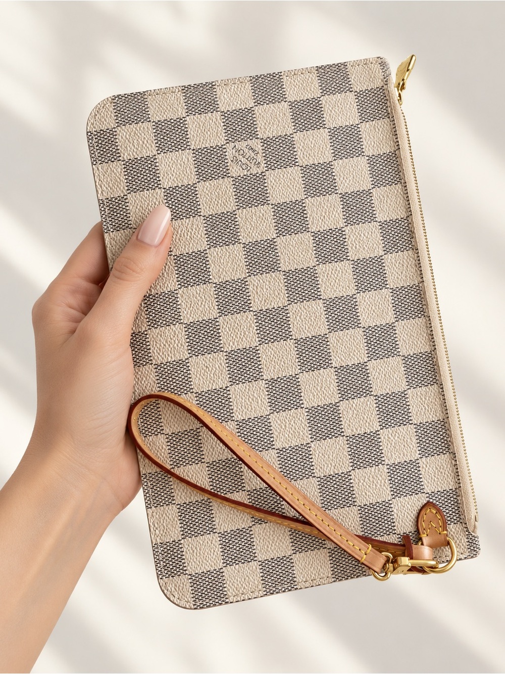 Louis Vuitton Damier Azur Neverfull MM GM Pochette Beige